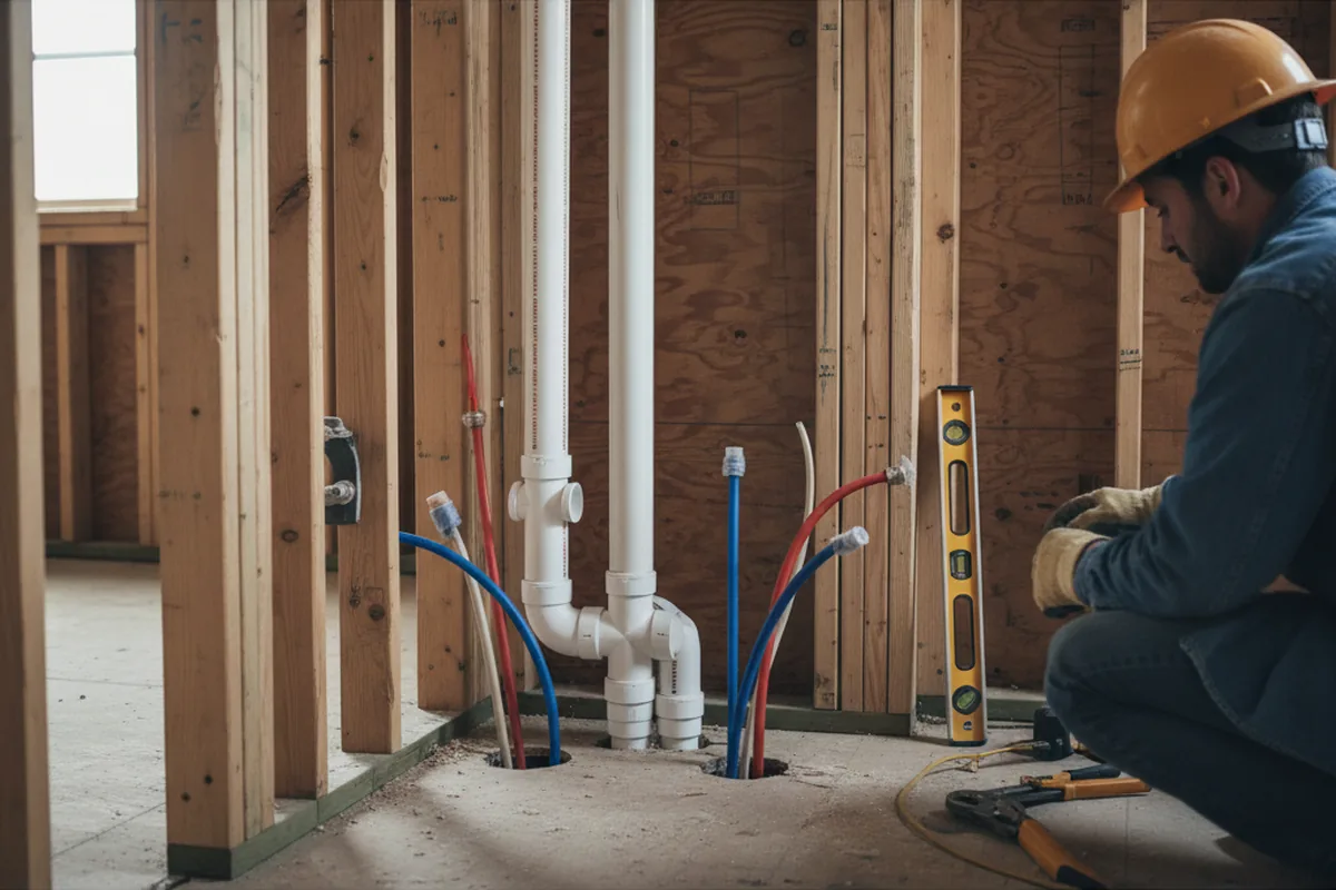 Drain and supply rough-in during Drain Cleaning in Mchenry